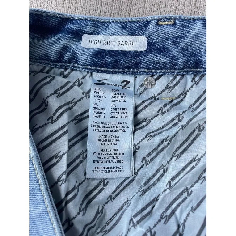Seven7 long baggy cut off denim shorts, size 14